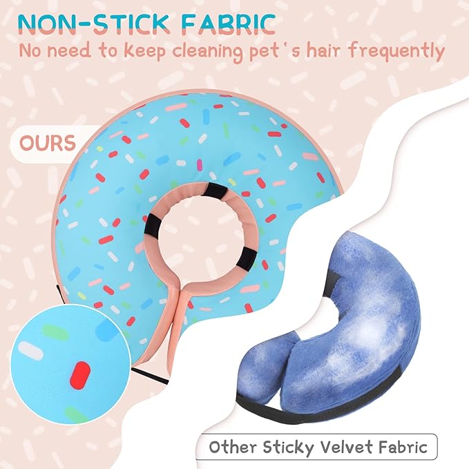 Supet Inflatable Dog Cone Collar for Large Medium Small Dogs, Soft Cone Collar for Dogs Cats, ECollar Doggie Neck Donut Dog Cone Alternative After Surgery