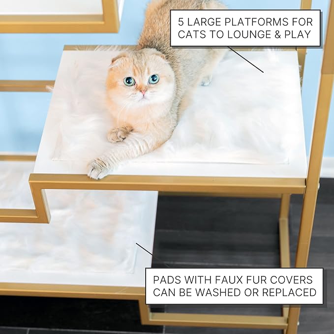 The Refined Feline Metropolitan Cat Condo, Modern Furniture for Multiple Cats, Stepped Platforms for Cats and Kittens