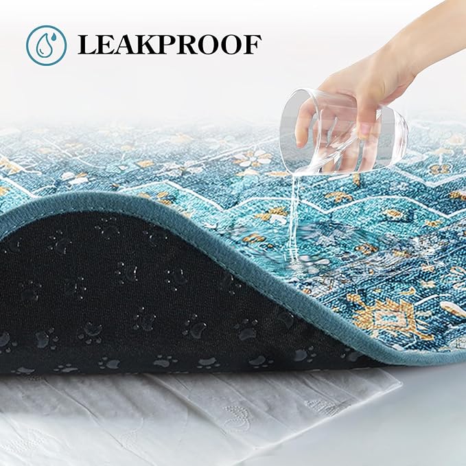 HAOCOO Washable and Reusable Pee Pads for Dogs,(1 Pack) 6Ft x 6Ft Super Absorbent Puppy Training Pads, Blue Waterproof Leak-Proof Whelping Pads Non-Slip Potty Pads for Pet Housebreaking