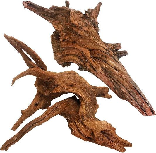 kathson Natural Large Aquarium Driftwood Decoration Branches Reptiles Terrarium Ornament Wood Fish Tank Habitat Decor Assorted Sizes Wood 2 PCS (15"-19")