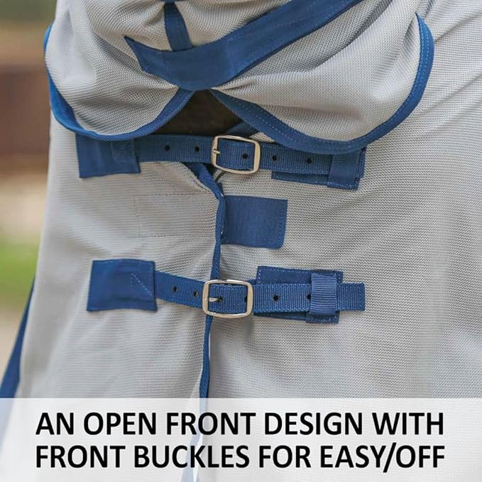 Schneiders Soft Interlock Mesh II Attached Neck Euro Bellyband Leg Shield Horse Fly Sheet | 80% UV Protection | SilverTek Lining