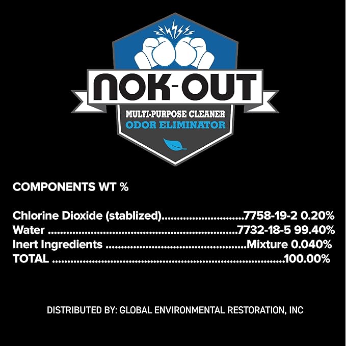 NOK OUT Odor Remover, Pet Deodorizer and Cleaning Spray, Made in the USA, 32 Fluid Ounce Spray, 6-Pack