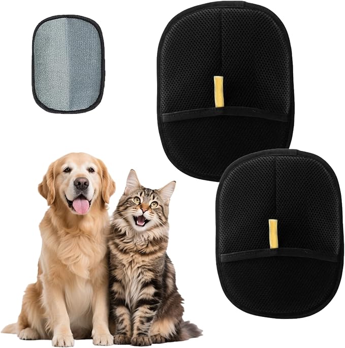 Pet Hair Removal Glove,2Pcs Electrostatic Gloves Pet Hair Removal, 2025 Pet Hair Remover Glove, Washable Reusable Dogs Cats Hair Gloves for Furniture Bed Sheets Couch Clothes Carpet Car Seat