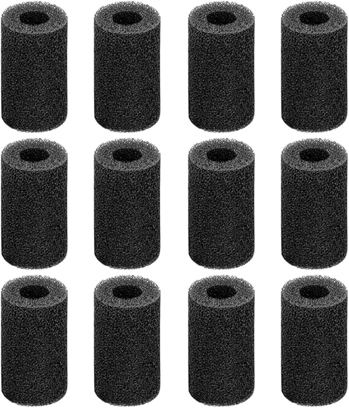 AQUANEAT 12-Pack Pre-Filter Sponge for Aquarium Shrimp Fry Fish Tank Filter 0.8 Inch Intake, Replacement Foam Cover