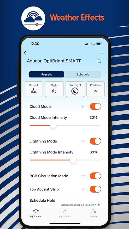 Coralife Fish Tank Aquarium Seascape WiFi/Bluetooth Smart LED Light Fixture, 18-24"