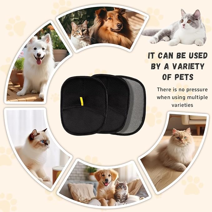 Pet Hair Removal Glove for Cats & Dogs, Electrostatic Pet Hair Removal Gloves, Reusable Hair Remover, Upgrade Efficient Grooming Gloves for Pet Hair for Clothing/Couch/Furniture/Carpet/Car Seat(2pcs)