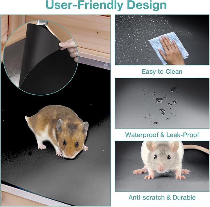 Guinea Pig Cage with Wooden Stand,Indoor Rabbit Hutch with 2 Stories,Hamster Cage with Anti Chew Ramp,Hideout, Platform, Pull Out Tray (Wood)