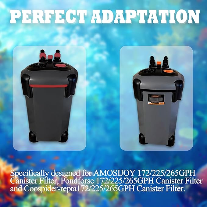 NewKe 16Pcs Upgraded Canister Filter Pads for PONDFORSE 172/225/265GPH Aquarium External Filter, Replacement Pads for AMOSIJOY Canister Filter,4 3in1 Carbon & 2 Ammonia & 2 Phosphate Reducer & 8 Floss