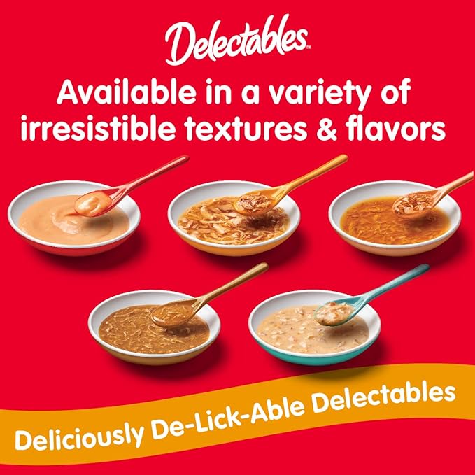 Hartz Delectables Bisque Lickable Wet Cat Treats for Senior Cats, Senior Variety 12 Countt