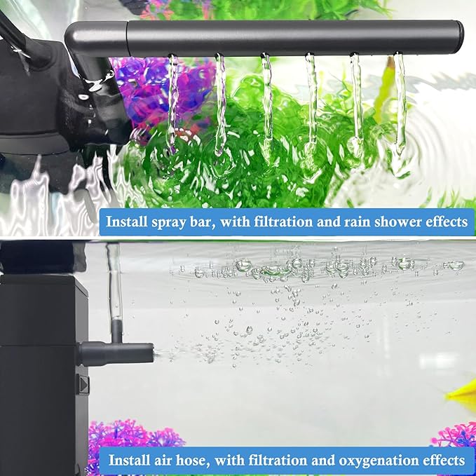FEDOUR Submersible Aquarium Internal Filter, Filter with Water Pump for Fish Tank up to 35 Gallon (for 1-10 Gallon)