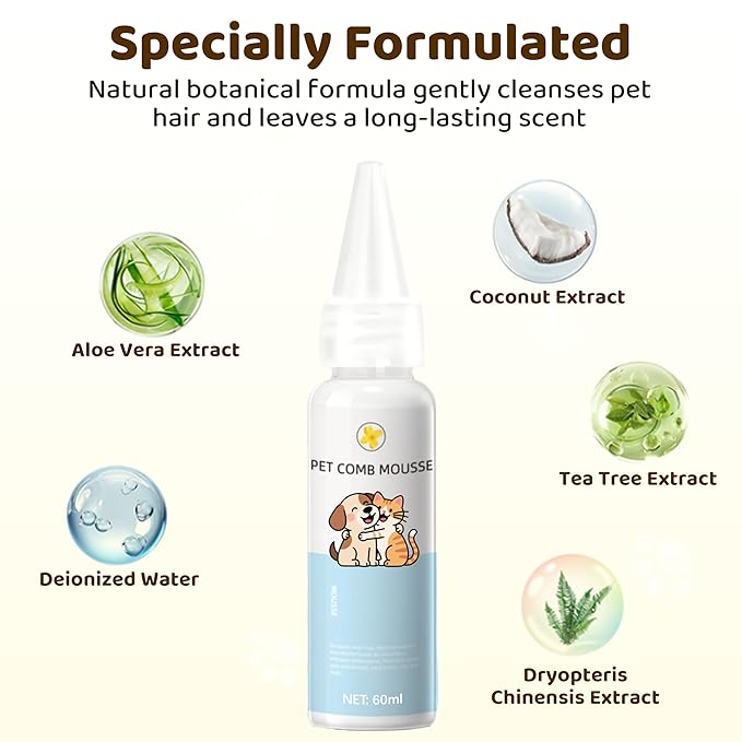 Steam Cat Brush, 6-in-1 Dog Brush Spritz Defur Comb with Pet Waterless Shampoo, Steamy Skin Friendly Deshedding Grooming Tool, Suitable for Shedding & Haired Pets, Pet Supplies Accessories, Yellow