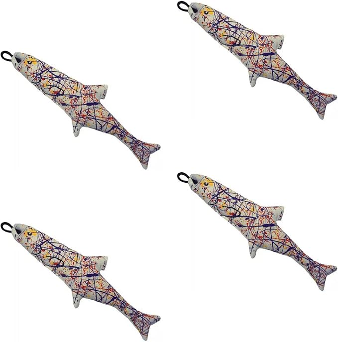 Yeowww! Catnip Pollock Fish 4 Pack | Pure Leaf & Flowertop | Cat and Kitten Toy