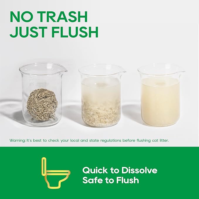 HoneyCare Tea Cat Litter | Natural Plant-Based Formula | Long-Lasting Odor Control | 99% Dust-Free & Low Tracking | Flushable Cat Litter | 24-lbs Value Pack (6 lbs x 4)