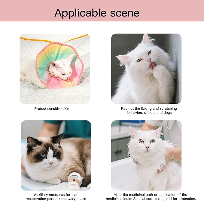 Touchdog Foldable Dog Cone Collar for Cats & Dogs - Adjustable Soft Recovery Collar with Waterproof PU Coating, Lightweight Design, 24.5cm/9.6in Wide Barrier (Pink Gradient Color, L)