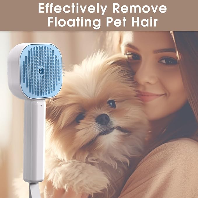 Cat Steam Brush，3 In 1 combs for indoor cats，pet steam brush for shedding,Dog shedding for Long and Short Hair Dogs and Cats Pet Grooming Brush Remove Tangled Loose Hair (Blue)