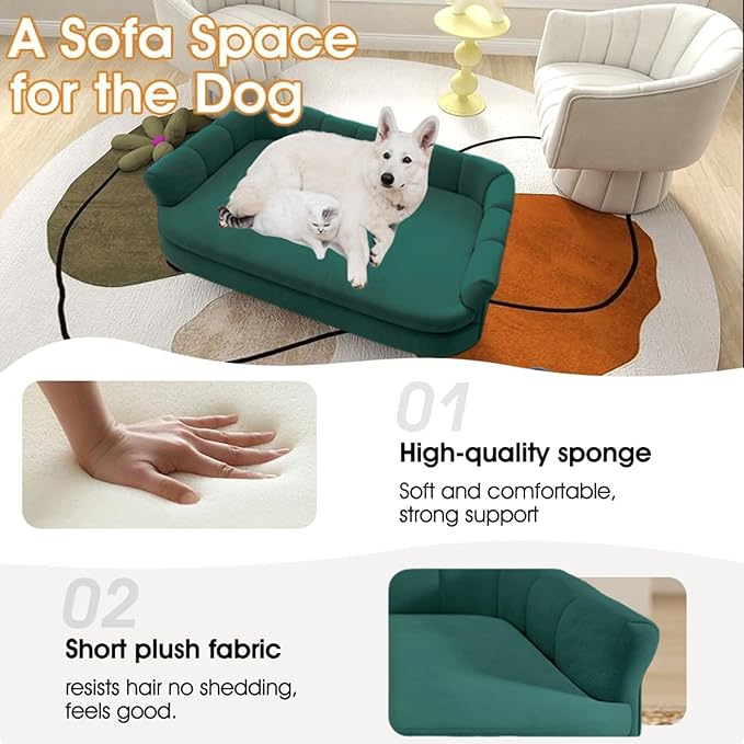 Dog Couch Sofa Bed, Comfortable Pet Sofa for Large and Medium Dogs, Soft Velvet Cushion, Durable Dog Furniture for Living Room