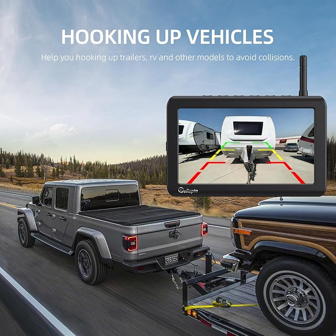 eRapta Wireless Backup Camera Magnetic: 5” Portable, 1-Min Install-Free Trailer Backup Camera with FHD1080P, Infrared Night Vision, 150° Wide-Angle View for Trailer/RV/Truck/Car/Tractor ACT501