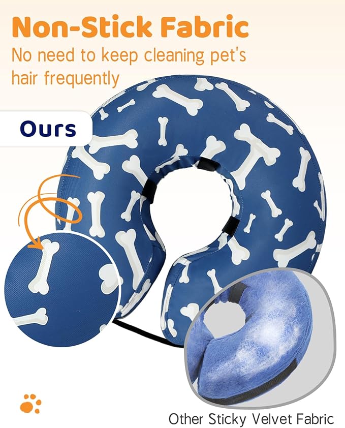 Supet Inflatable Dog Cone Alternative After Surgery - Neck Donut Recovery E-Collar for Neuter - Soft Cone for Small, Medium, Large Dogs