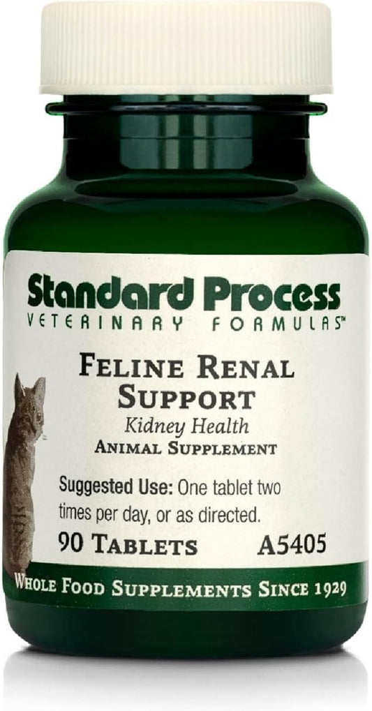 Standard Process Inc. Feline Renal Support - Cat Supplement to Support Kidney & Urinary Health, Cat Supplies with Whole-Food Based Ingredients, Feline Supplement to Aid Kidney Function - 90 Tablets