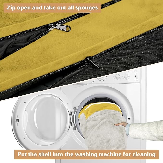 Comfort Expression Small Dog Beds Waterproof Cat Beds Orthopedic Foam Sofa Beds for Small Dogs Comfy Pet Bed with Washable Removable Cover & Non-Slip Bottom(XX-Small,Spicy Mustard)