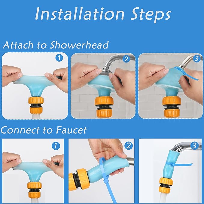 Handheld Shower Head with 6 Ft Hose Slip-On Faucet Attachment for Pet Bathing Kitchen and Utility Sink