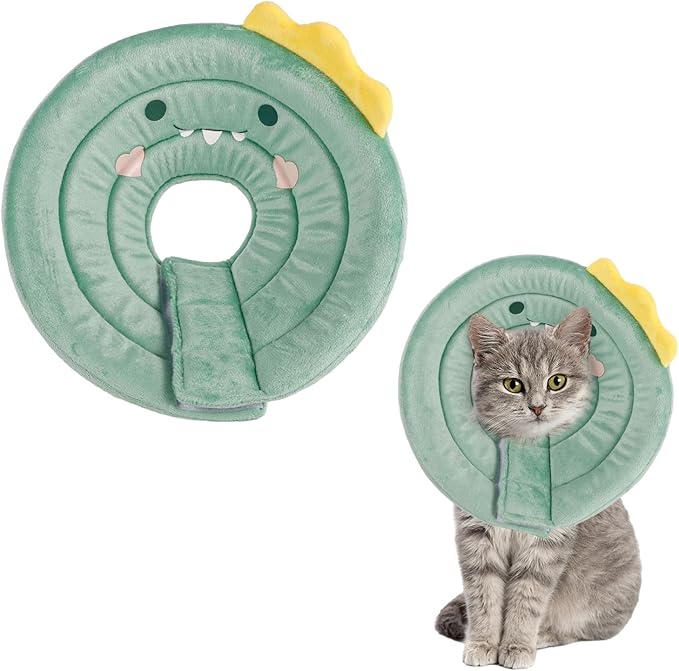 FRIUSATE Cat Cone Collar Soft, Cute Cat Recovery Collar Soft Adjustable Cat Cones to Stop Licking Comfortable Breathable Lightweight Neck Cone for Cats Kittens Pet After Surgery
