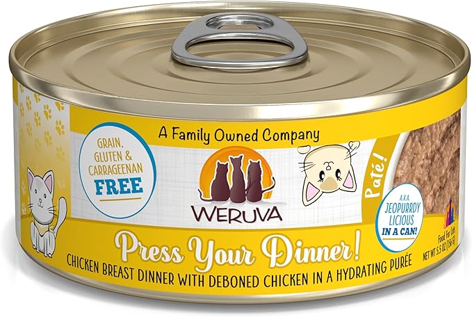 Weruva Classic Cat Paté, Press Your Dinner with Chicken, 5.5oz Can (Pack of 8)