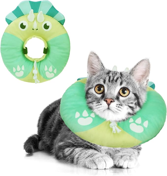 BEAUTYZOO Cat Cone Collar - Adjustable, Soft, Protective Donut Collar for Cats & Kittens, Alternative to Plastic Cones, Stops Licking After Surgery