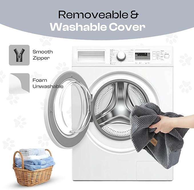 5-Step Curved Dog Stairs for High Beds Up to 30", Non-Slip Foam Pet Ramp for Large Dogs and Cats, Washable Cover, Soft Climbing Steps for Couch & Sofa