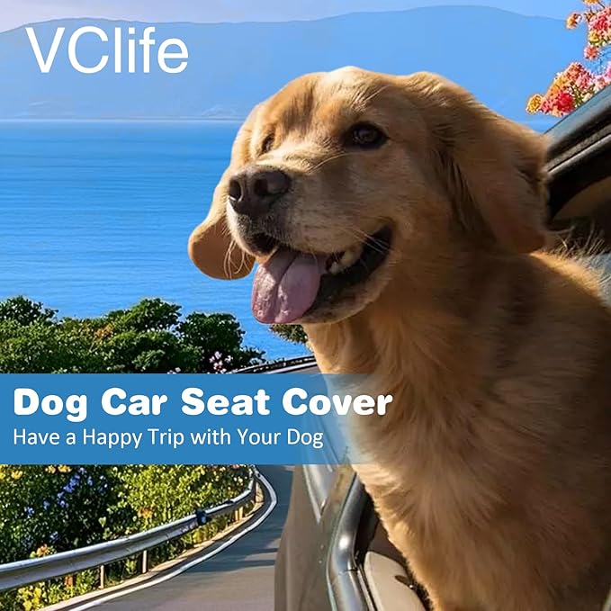 VClife Dog Car Seat Cover for Backseat Extender, Anti Slip Dog Bed Mat Travel Blanket, Pet Friendly Backseat Cover for Cars, SUVs, Small Trucks, Back Seat Extender Protector (Sage Green, 51"×23.6")