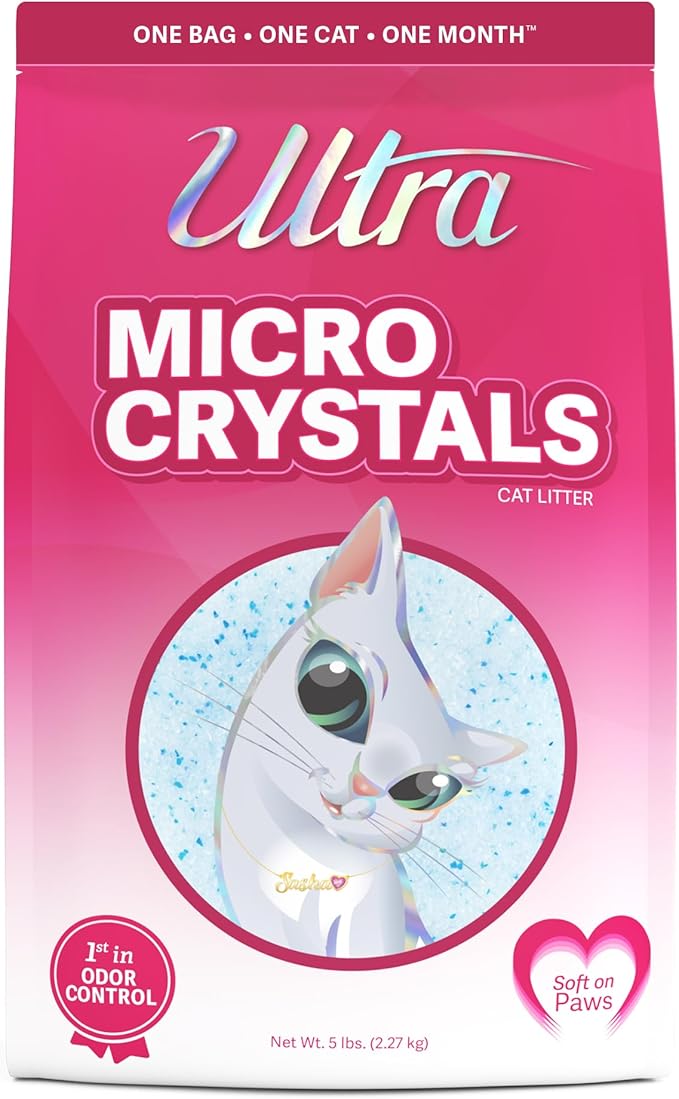 Ultra Micro Crystals Cat Litter - 99.9% Dust Free, Soft on Paws, Fragrance Free - 5 Lbs.