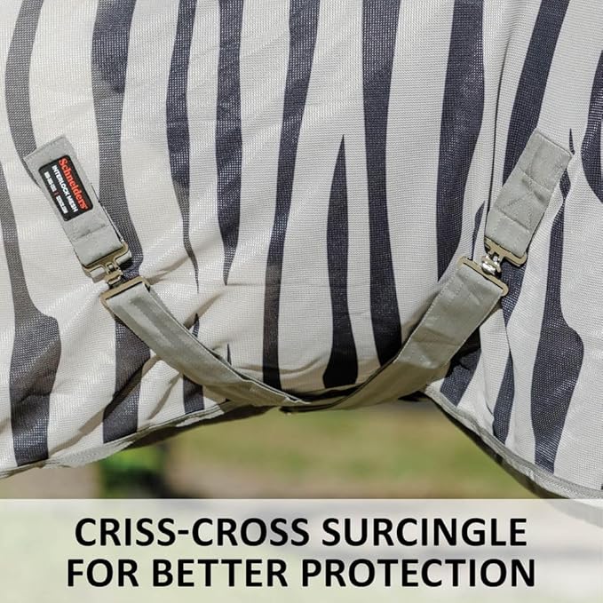 Schneiders Soft Interlock Mesh II Zebra Horse Fly Sheets | Striking Zebra Pattern for Fly Deterrence & Superior UV Protection