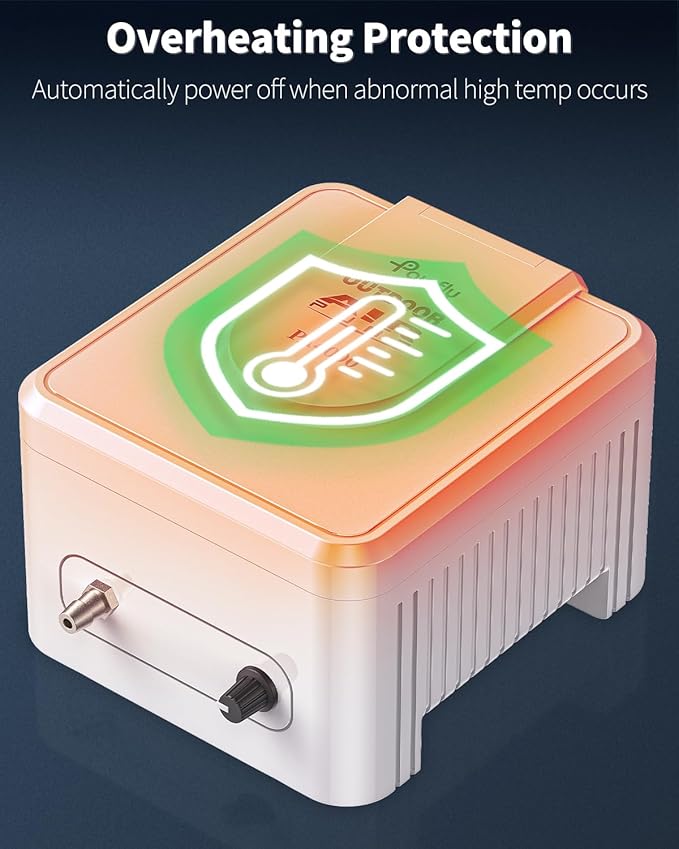 Pawfly Pond Air Pump Outdoor Oxygen Pump for Fish Koi Ponds 3000 to 10000 Gallons Adjustable Pond Garden Aerator Pump Kit with Airline Tubing Control Lever Valves Air Stones and Check Valves