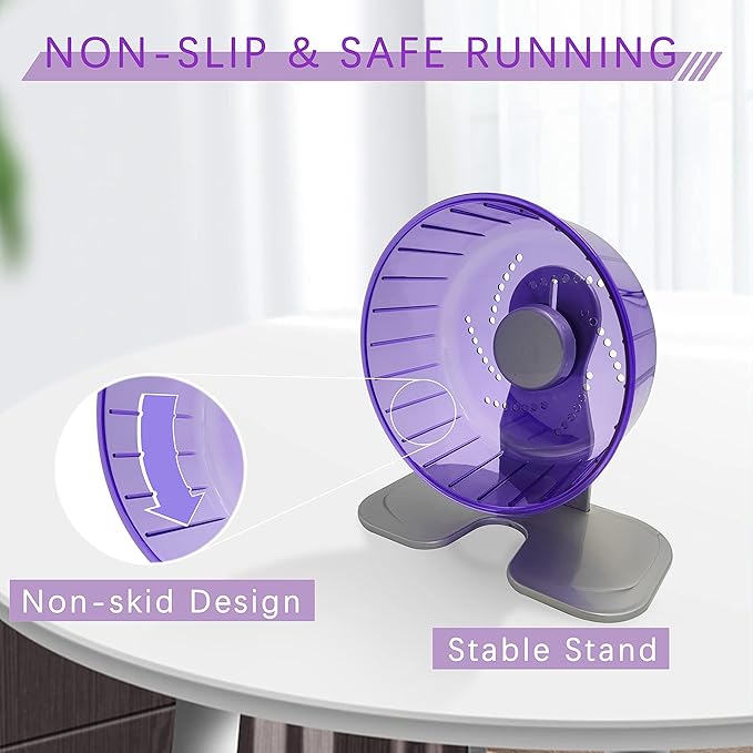 Petest Hamster Exercise Wheel, Silent Spinner Hamster Running Wheels, Diameter 8.3 inch, Purple
