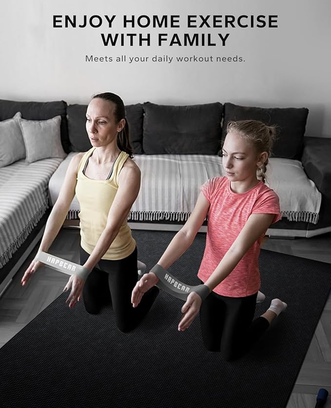 HAPBEAR Extra Large Exercise Mat-7'x5'/6'x8'/6'x9'/6'x10'/6'x12'x8mm(1/3 inch),Non-Slip, Ultra Durable, Thick Workout Mats for Home Gym Flooring Cardio, Yoga Mats for Fitness, High-Density Exercise Mat, Shoes-Friendly