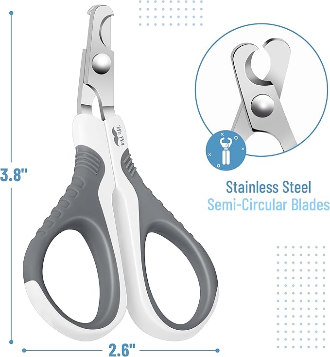 Mr. Pen Cat Nail Trimmer - White & Gray, Cat & Dog Nail Clipper, Kitten & Small Dog Claw Trimmer