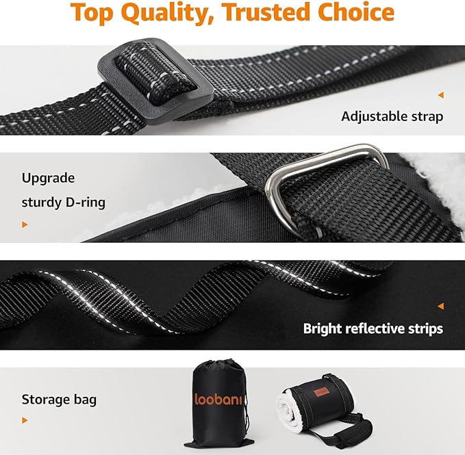 LOOBANI Portable Dog Sling for Back Legs, Hip Support Harness to Help Lift Dogs Rear for Canine Aid and Old K9 Cruciate Ligament Rehabilitation