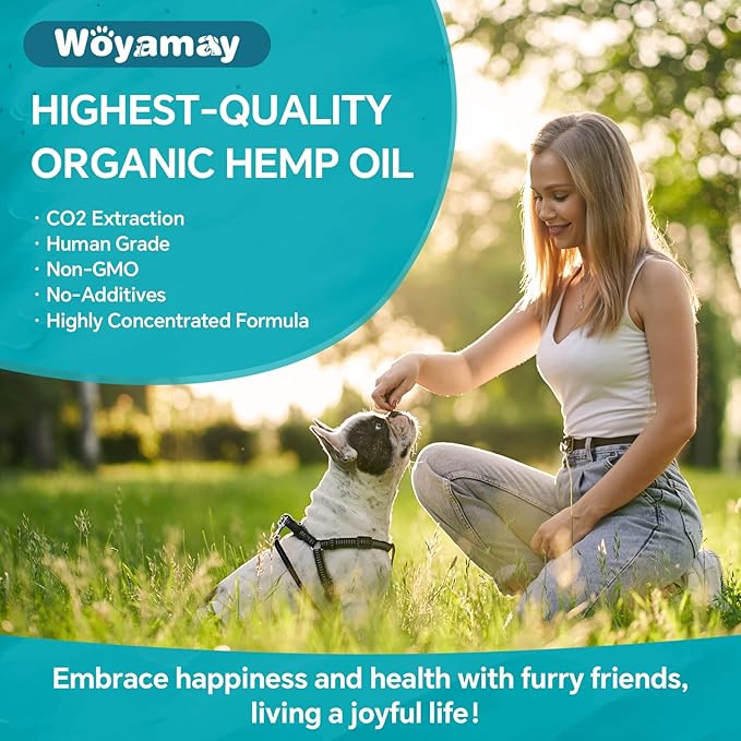 Hemp Oil for Dogs and Cats - Hemp Oil Drops Rich in Omega 3, 6, 9 and Organic Extract Helps Pets with Аnxiеty, Pаin, Strеss, Slееp, Аrthritis, Sеizures Rеlief, Pets Calming Treat-2 Pack