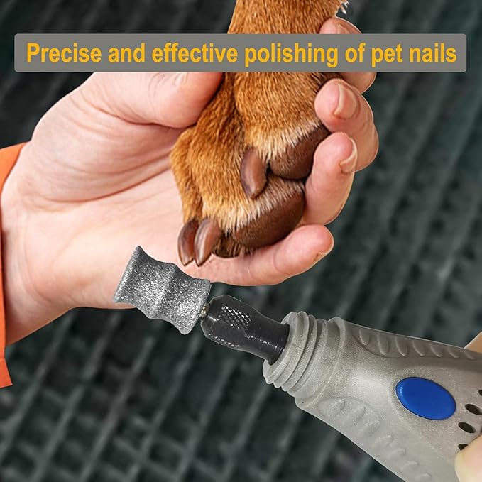 Dog Nail Grinder and Trimmer Bits for Dremel - Dog Nail Grinder Attachment - Painless Pet Nail File & Clipper for Large, Medium and Small Dogs & Cats 2Pack