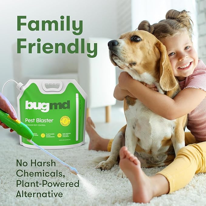 BugMD Blaster Kit - 4 Pack Pest Control Essential Oil Concentrates 3.7 oz and 1 Pest Blaster - Plant-Powered Bug Spray for Home, Insect Killer, Ant Killer for House, Roach, Flea Spray for Home