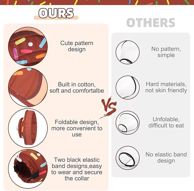 KOOLTAIL Cat Cone Collar Soft, Adjustable Cat Cones to Stop Licking, Foldable Donut Water Resistant Pet Recovery Neck E Collars After Surgery, Kitten Elizabethan Collar for Small to Large Cats,Brown S