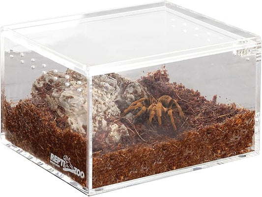 REPTI ZOO Magnetic Acrylic Case 4.1"x3.3"x2.5" Nano Enclosure Reptile Breeding Box Terrarium Cage Tank Tarantula Scorpion Sling Isopods Lizards Roach Invertebrates Insect Mantis