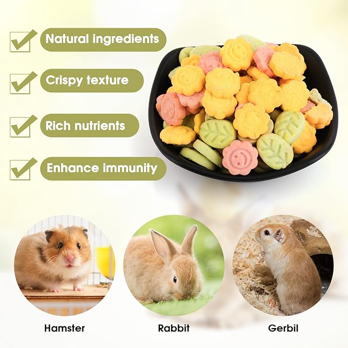 Abizoo 3 Vegetable Chews Treats: Grain Free Natural Snacks with Beet, Carrot, Spinach for Hamsters, Rabbits, Guinea Pigs & Gerbils Crunchy for Digestive Support & Dental Health 1.76oz/50g