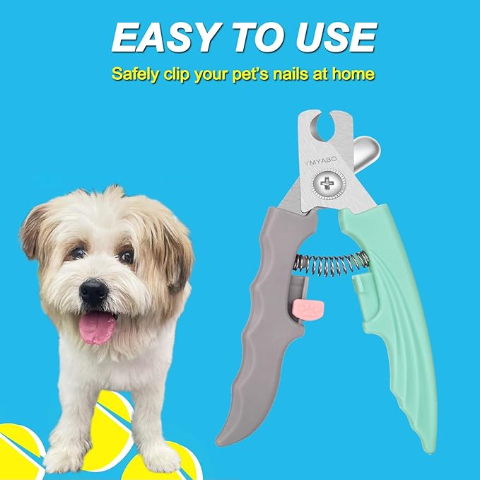 Dog Nail Clipper,Pet Nail Trimmers Safety Guard to Aviod Over Cutting,Puppy Cat Claw Trimmer,with Free Dog Comb & Nail File, Sharp Grooming Clipper, Great for Thick Toenail, Green