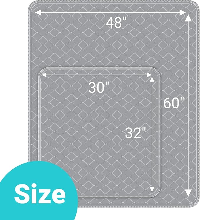 Conkote 2 Pack Washable Dog Pads 30" x 32", Reusable Pee Pads Waterproof Pet Puppy Playpen Pads Dog Mats with Non-Slip Bottom for Pet Training, Incontinence, Whelping, Playpen, Potty