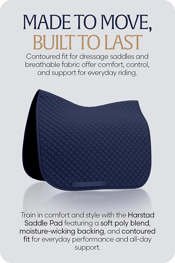 Equinavia Harstad Dressage Saddle Pad | Classic & Durable | Moisture-Wicking Tricot Backing