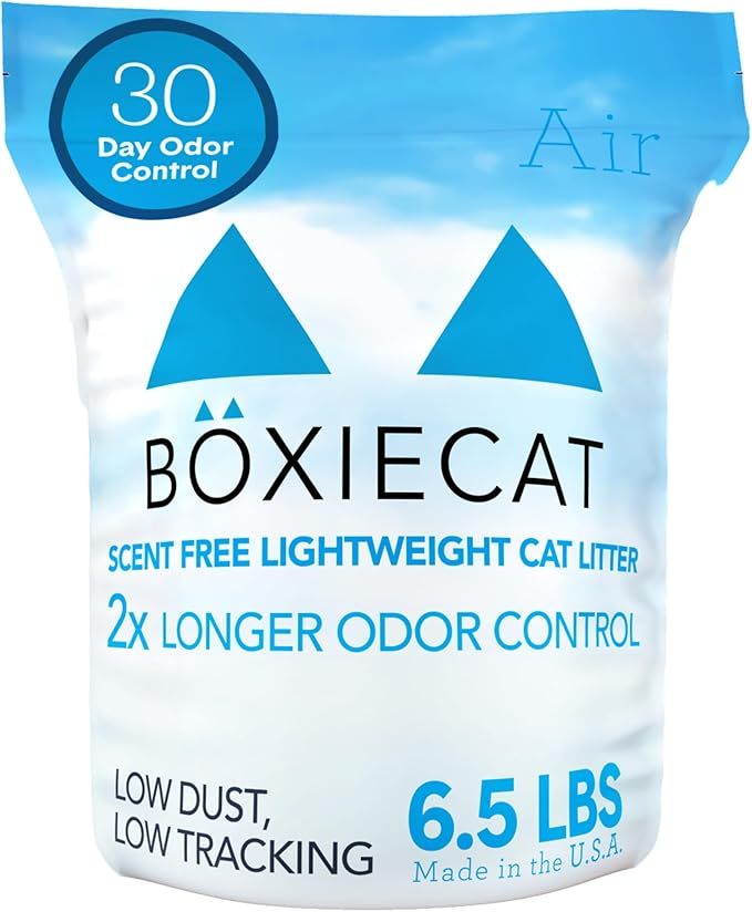 Boxie® Unscented 30 Day Natural Odor Control Cat Litter, 6.5lb Lightweight Plant Based Kitty Litter