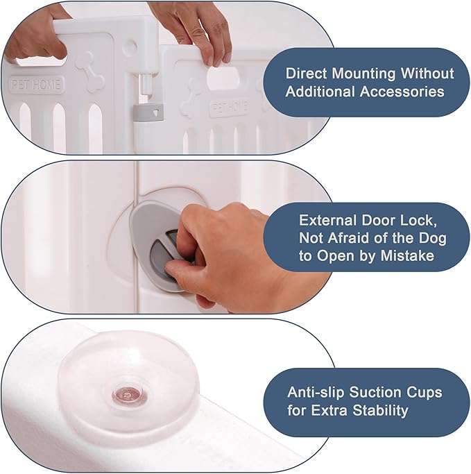 Dog Playpen with Door, DIY Shape Combination Puppy Pen,25.5" H 10-Panel Dog Fence,Non-Slip & Secure Pet Gate, Easy to Assemble(Standard Room)