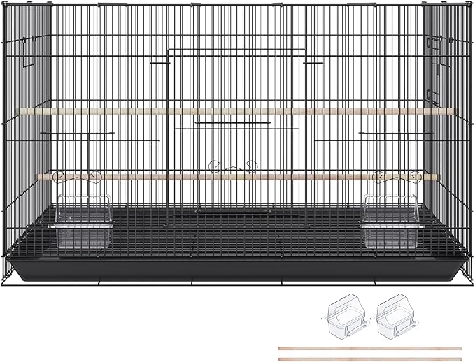 VEVOR 30 Inch Flight Bird Cage, Stackable Bird Cage Parakeet Cage with Slide-Out Tray and Handle, Small Parrots Birdcage for Cockatiels Budgies Conure Macaw Finch Lovebirds Canaries Pigeons