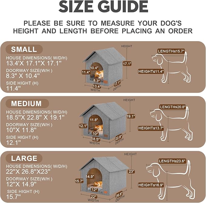 Indoor Dog House with Washable Plush Cushion,Large Size for Medium Dogs & Large Cats